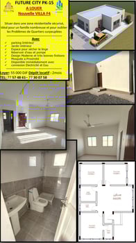 Villa F4 à louer à Future City PK15