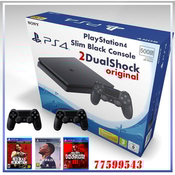 PlayStation 4 Slim + 2 manettes + 3 jeux originaux