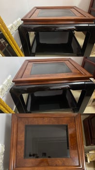 Tables vitrées en bois pour salon ou chambre à coucher