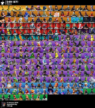 Compte Fortnite avec 250 skins et nombreux accessoires à prix abordable