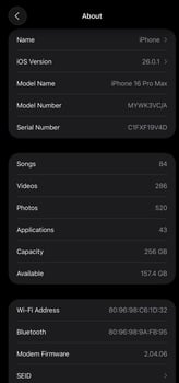 iPhone 16 Pro Max 256 Go, comme neuf