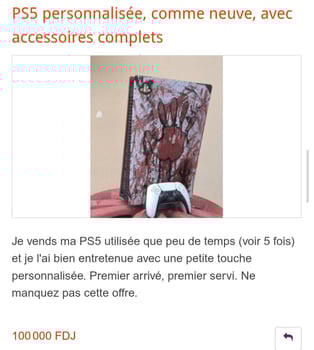 Playstation 5 comme neuf, avec touche personnalisée