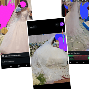 Robe blanc avec détails bricolage - comme neuf