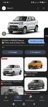 Suzuki Spresso tout terrain, économique, boite manuelle à louer