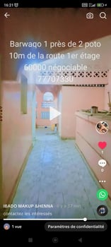 Maison F3 à louer à Barwaqo 1, proximité route et commodités