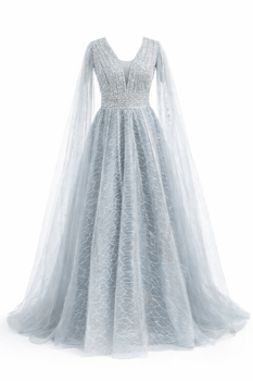 Robe de soirée argentée élégante, comme neuve