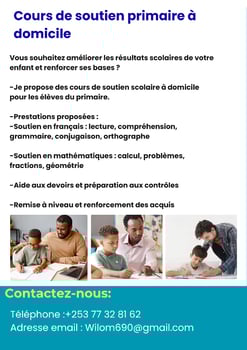 Soutien scolaire personnalisé à domicile - Maternelle et Primaire