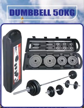 Ensemble de musculation 50kg, altères et barre inclus