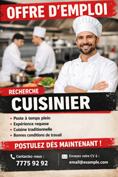 Offre d\'emploi - Cuisinier expérimenté et professionnel recherché