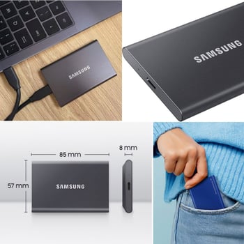 Samsung Portable SSD T7 - Ultra-rapide, compact et sécurisé