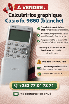 Calculatrice Casio fx-9860 programmable pour maths et sciences
