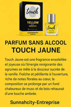 Parfum concentré sans alcool Touch Jaune,Chaussures cuir et petit cola