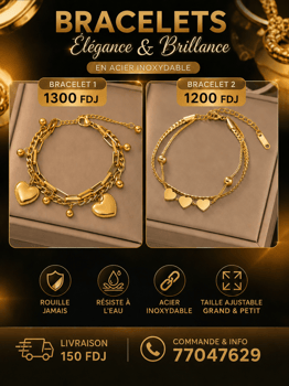Bracelet femme en acier inoxydable résistant à l\'eau ajustable