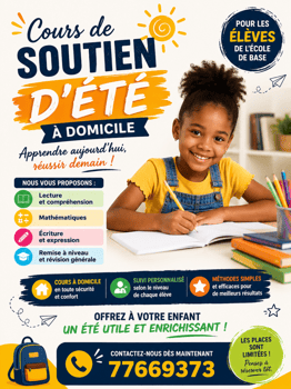 Cours de soutien d’été à domicile pour élèves de base