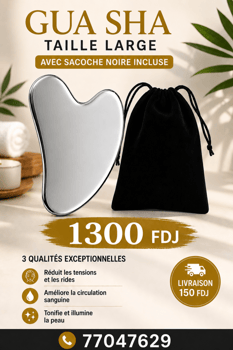 Gua Sha en acier inoxydable qualité premium avec sacoche noire