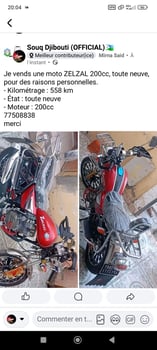 Moto Zelzal 200cc neuve en excellent état