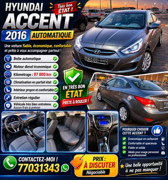 Hyundai Accent 2016 en bon état