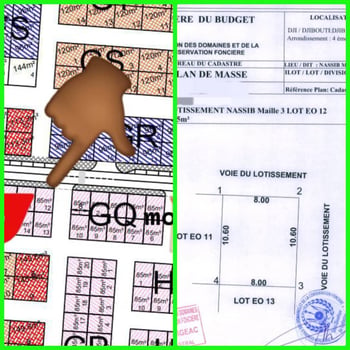 Deux terrain d\'angle 96/85 m² avec titre foncier à Nassib Maille3/4