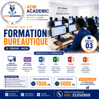 Formation bureautique pratique avec certificat ADM Academic