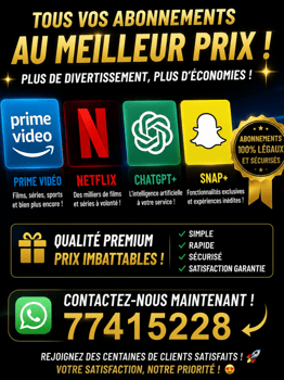 Abonnements Premium Netflix, Prime Video et ChatGPT Plus pas cher