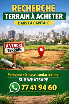 Cherche terrain à acheter dans la capitale, recherche sérieuse