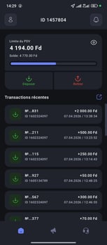 Compte MopCash avec options dépôt et retrait sécurisées