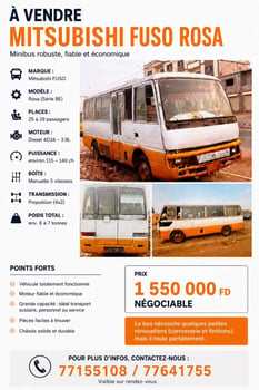 Mitsubishi Fuso Rosa bus robuste et fiable pour transport