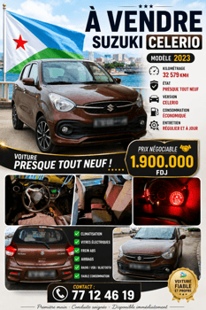 Suzuki Celerio 2023, essence, climatisation, très bon état