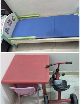 Ensemble chambre enfant bois : lit avec matelas, table et chaise
