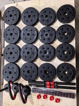 Haltères 30 kg avec protection caoutchouc anti-rouille