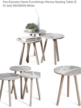 Set de 3 tables gigognes décoratives neuves pour salon ou chambre