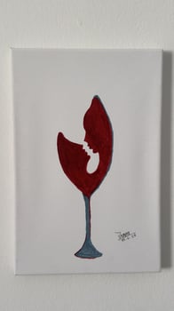 Tableau acrylique original Love in a glass