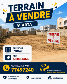 Terrain 700 m² en cadre naturel idéal