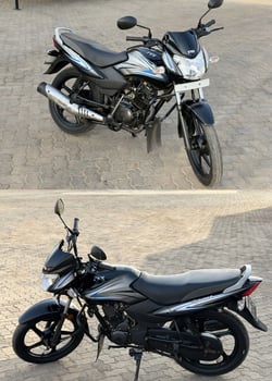 Moto TVS 100 noire et bleue, quasi neuve, 3 mois d\'usage