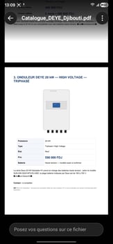Onduleurs Deye 20 kW et batteries lithium 5,32 kWh