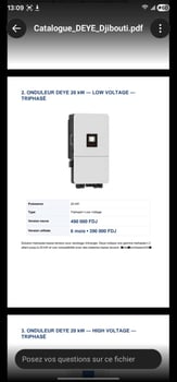 Onduleurs Deye 20 kW et batteries lithium 5,32 kWh