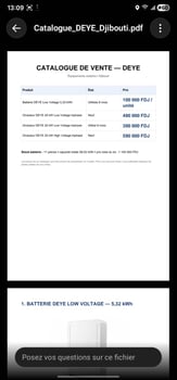 Onduleurs Deye 20 kW et batteries lithium 5,32 kWh