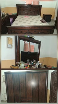 Chambre à coucher complète marron en très bon état