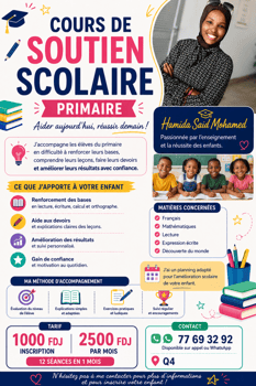 Cours de soutien scolaire pour primaires
