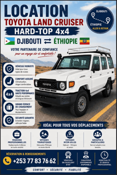 Toyota Hardtop neuve en location disponible