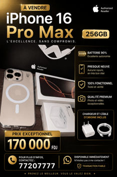 iPhone 16 Pro Max Gold en excellent état
