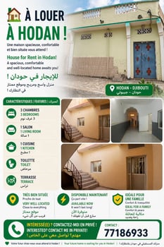 Maison 3 chambres avec terrasse à Hodan, bien située