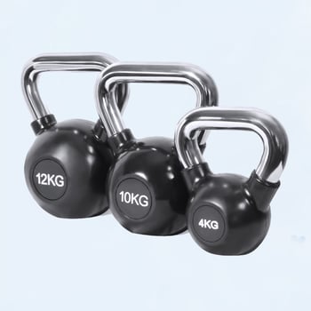 Lot de 2 kettlebells pro 10kg et 14kg poignées acier