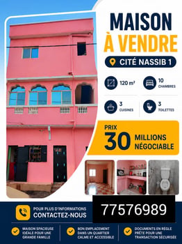 Maison 120 m² avec 10 chambres à Cité Nassib 1