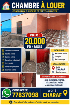 Chambre confortable pour 1 ou 2 personnes à Cité Charaf