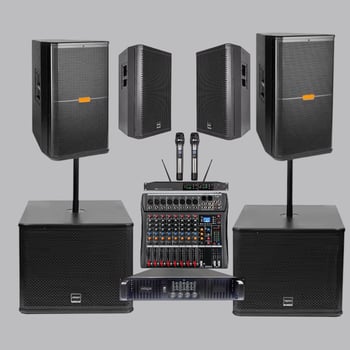 Matériel de sonorisation complet avec amplificateur et mixer