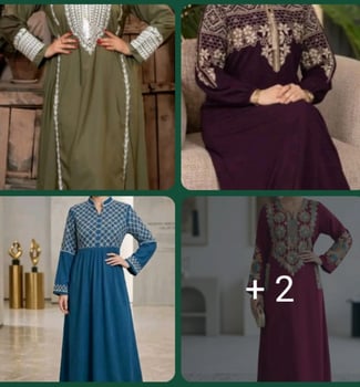 Robes colorées violet, bleu, vert et rouge
