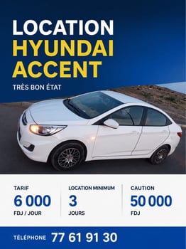 Hyundai Accent blanc en excellent état à louer