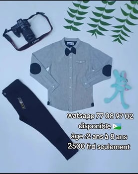 7 tenues enfants 2 à 8 ans variées et colorées
