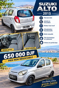 Suzuki Alto 2015, moteur neuf, boîte manuelle, climatisation